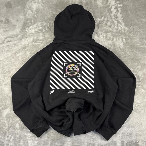 Klout Pwr black striped graphic pwr to control hoodie size XL - Picture 3 of 7